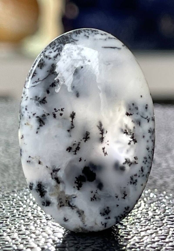 Dendriet Agaat edelsteen cabochon ovaal, medium