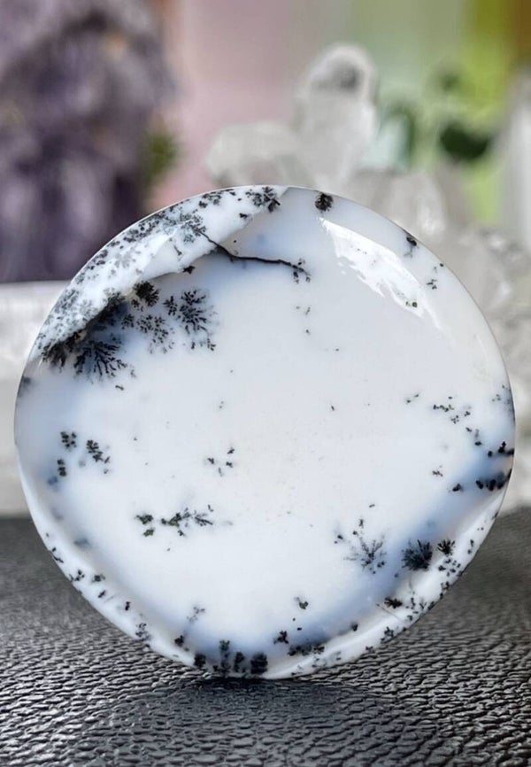 Dendriet Agaat edelsteen cabochon rond, groot
