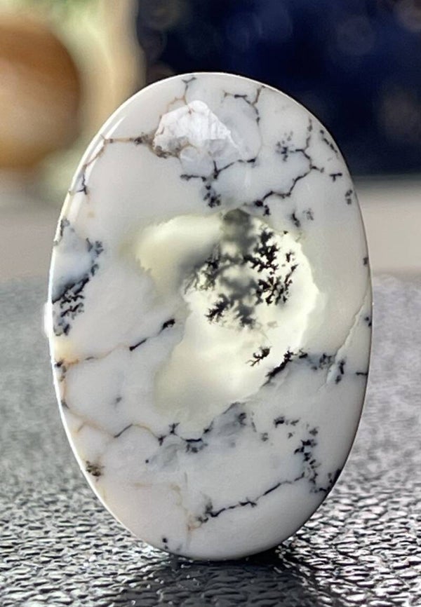 Dendriet Agaat edelsteen cabochon ovaal, medium