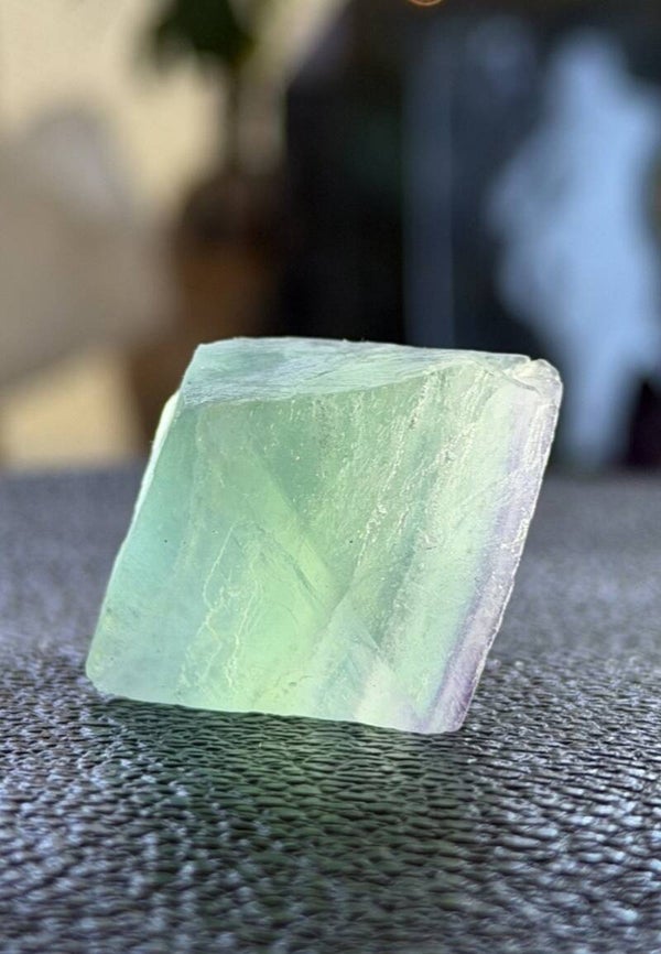 Groene Fluoriet octaëder uit China ruw, medium
