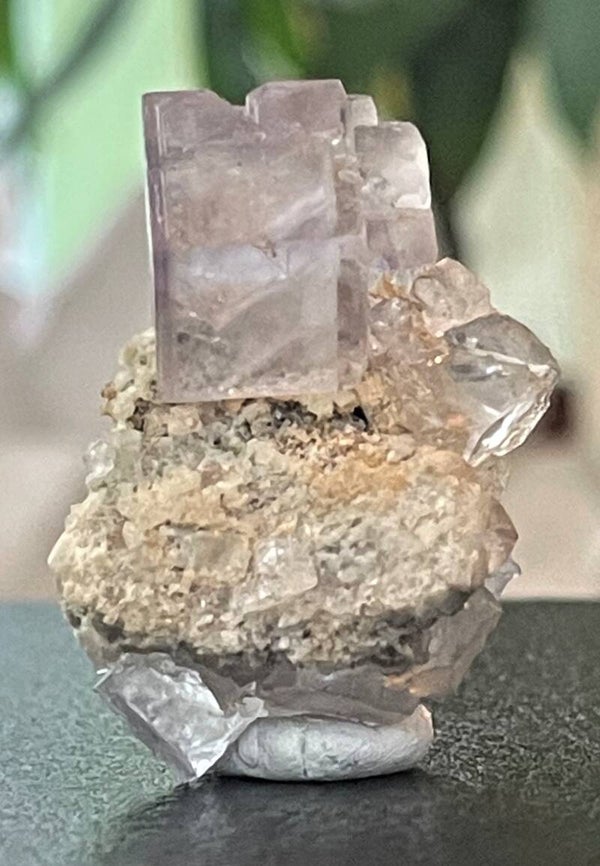 Fluoriet wit en paars uit Berbes Asturias Spanje ruw, klein