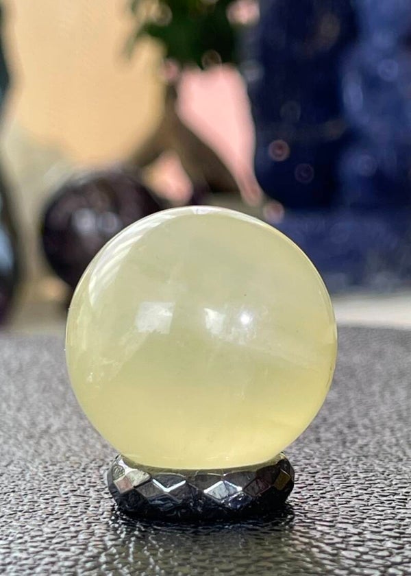Gele Fluoriet bol, klein 3,2cm
