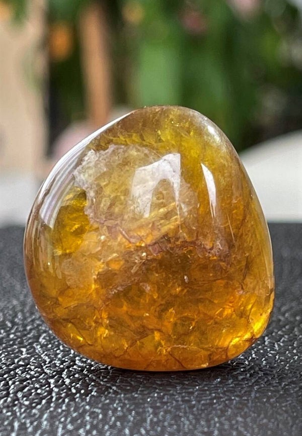 Gele Fluoriet trommelsteen, groot