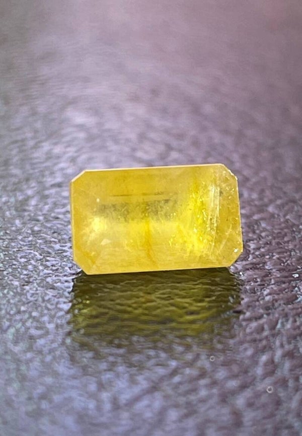 Saffier Geel edelsteen facet geslepen baguette vorm, klein