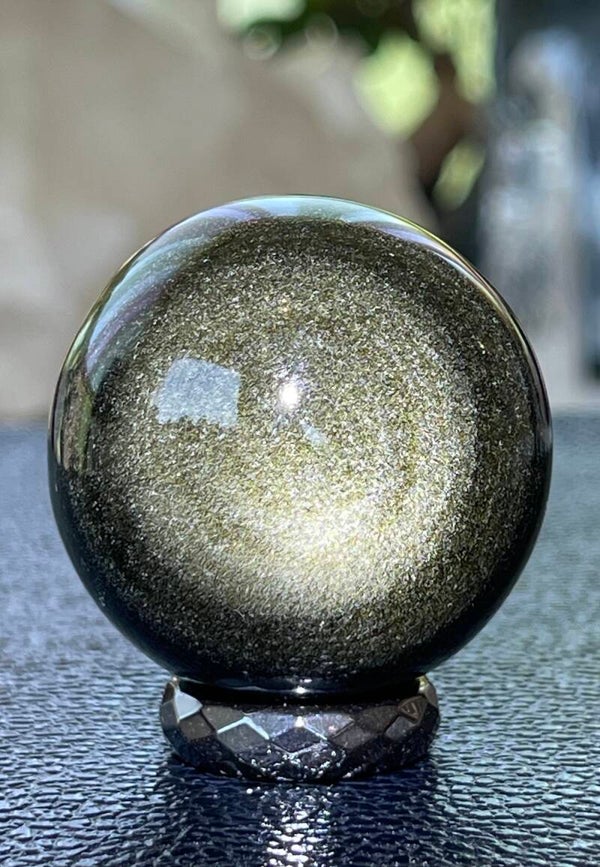 Goud Obsidiaan bol uit Mexico, klein-medium 3,9cm