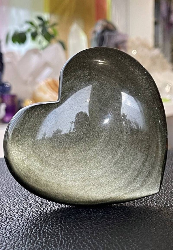 Goud Obsidiaan hart, groot