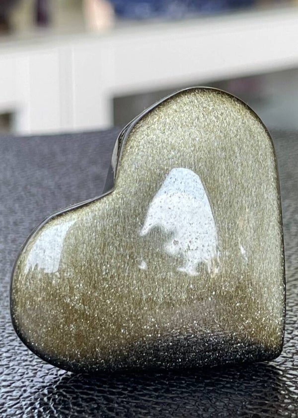 Goud Obsidiaan hart, medium