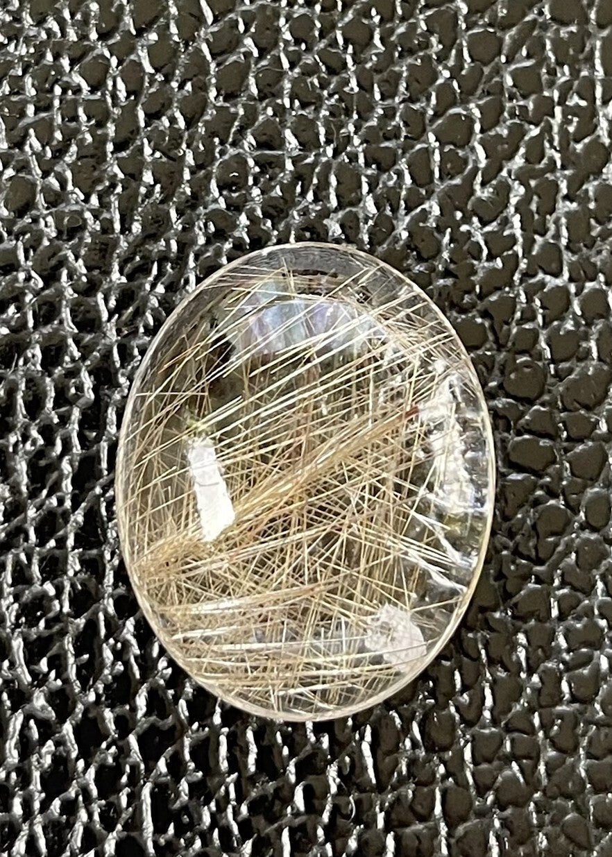 Gouden Rutielkwarts edelsteen cabochon ovaal, medium
