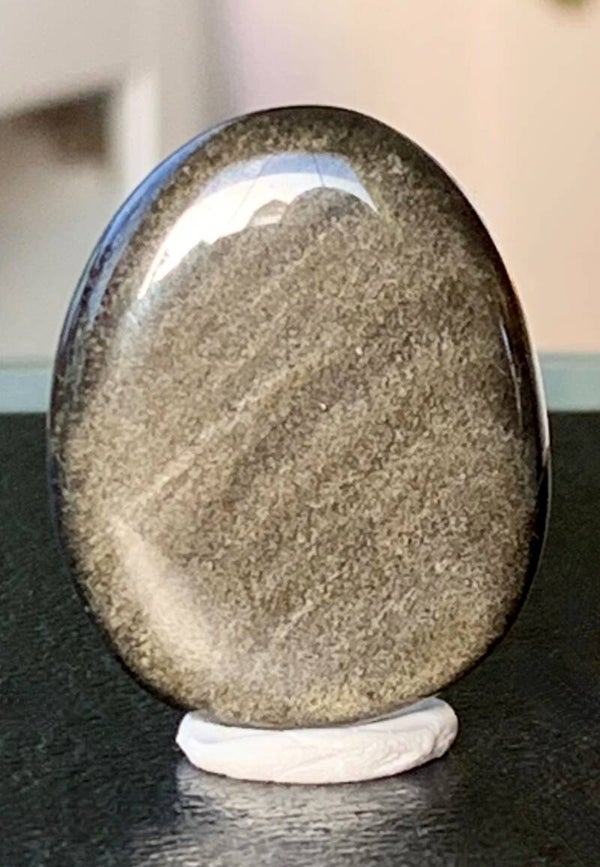 Goud Obsidiaan knuffelsteen plat