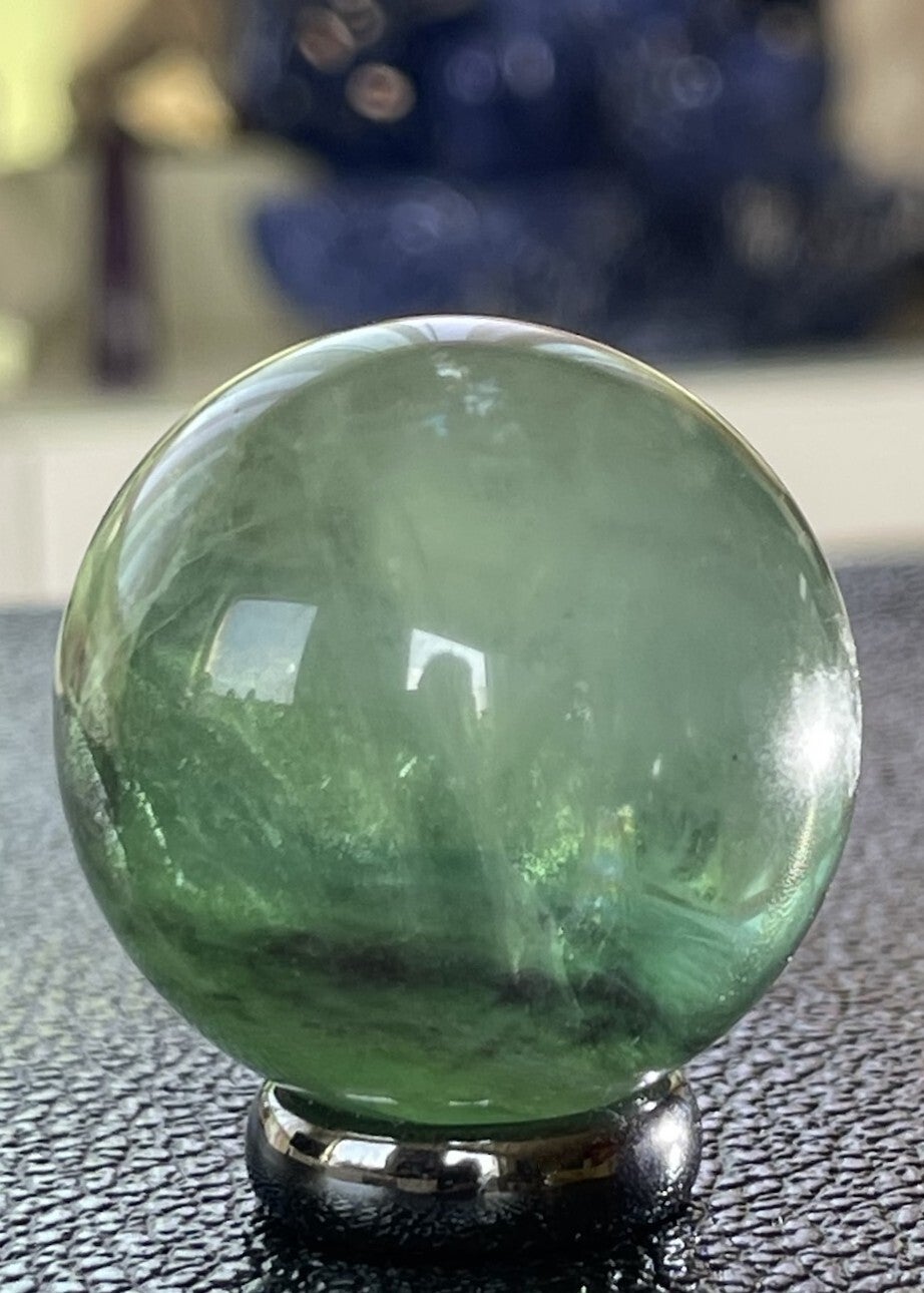 Groene Fluoriet bol, klein 3,7cm