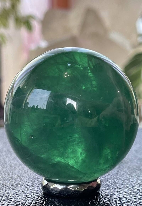 Groene Fluoriet bol, medium 5,4cm