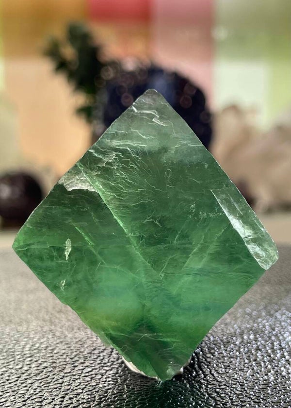 Groene Fluoriet octaëder uit China ruw, groot