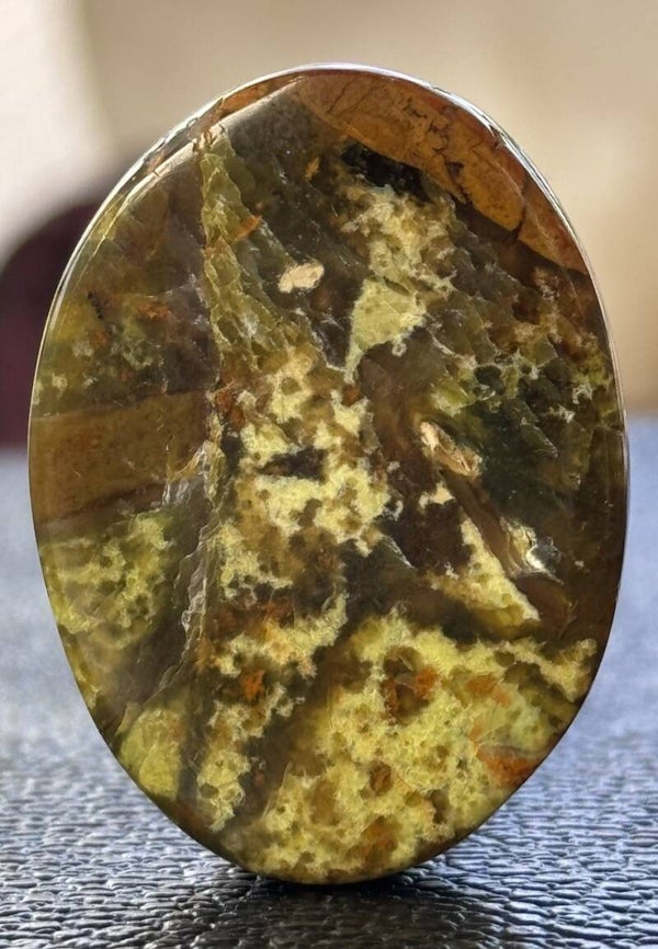 Groene Opaal knuffelsteen plat