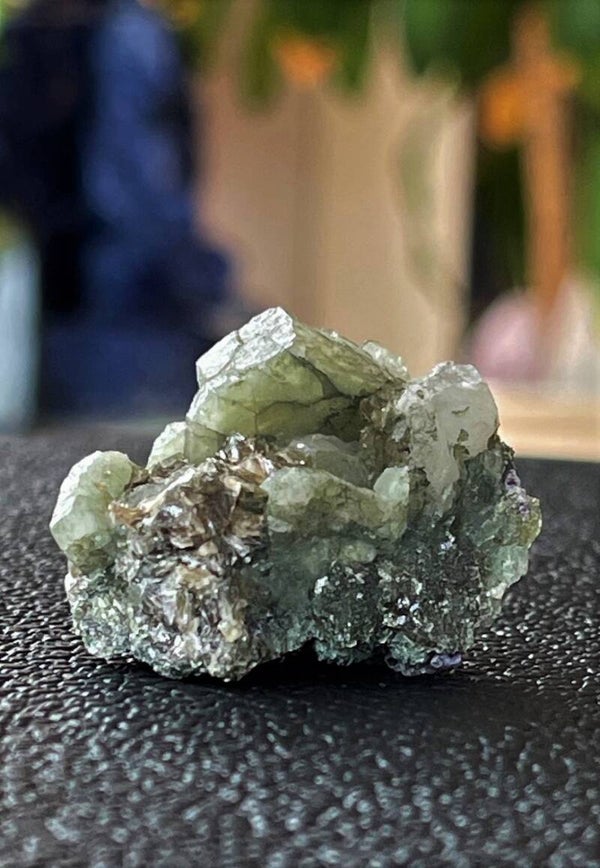 Apatiet groen met Sideriet en Kwarts uit Portugal ruw, klein