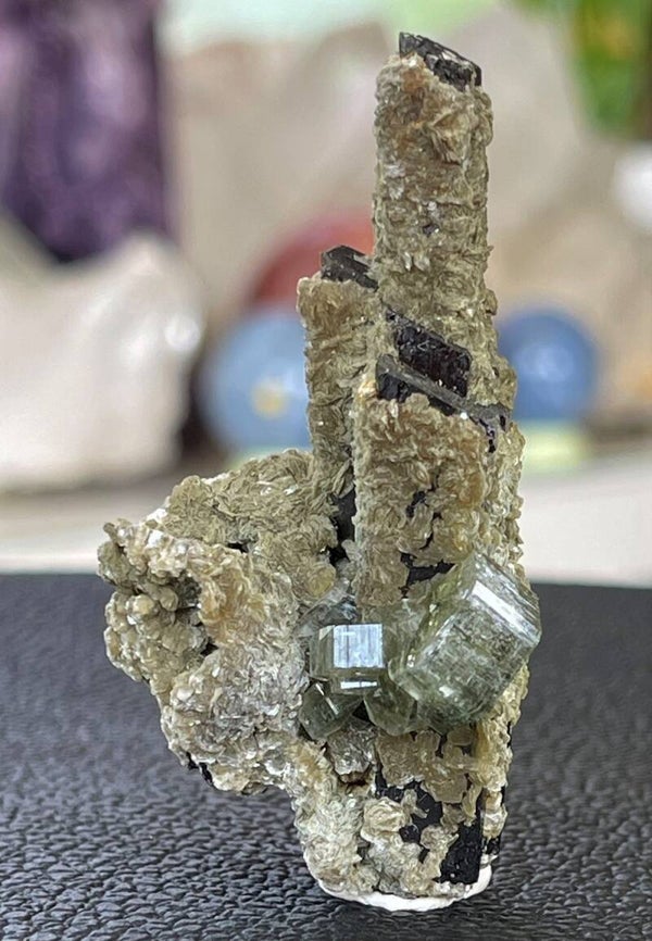 Apatiet groen met Aegirien en Sideriet uit Portugal ruw, klein