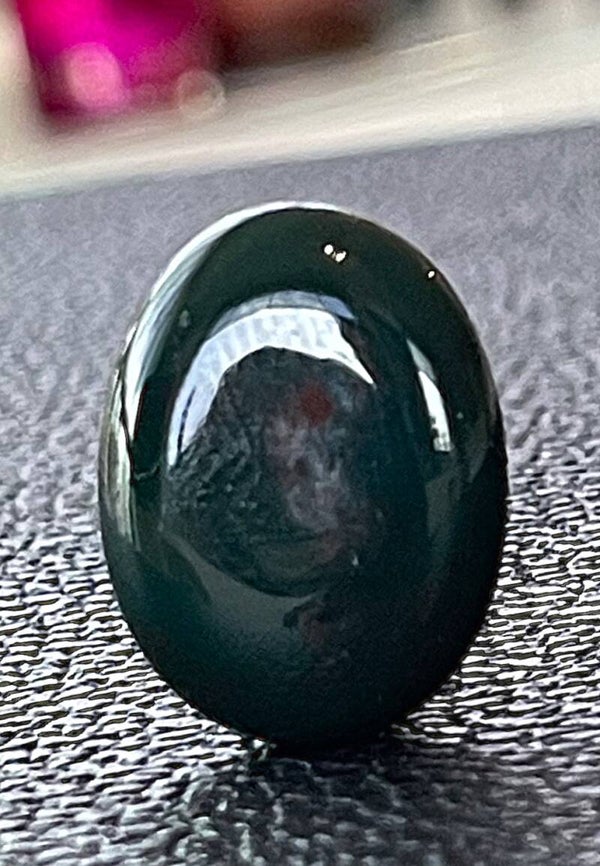 Heliotroop of Bloedsteen trommelsteen plat, klein