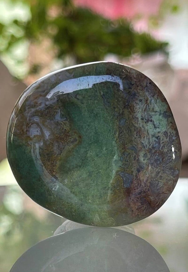 Heliotroop of Bloedsteen knuffelsteen plat