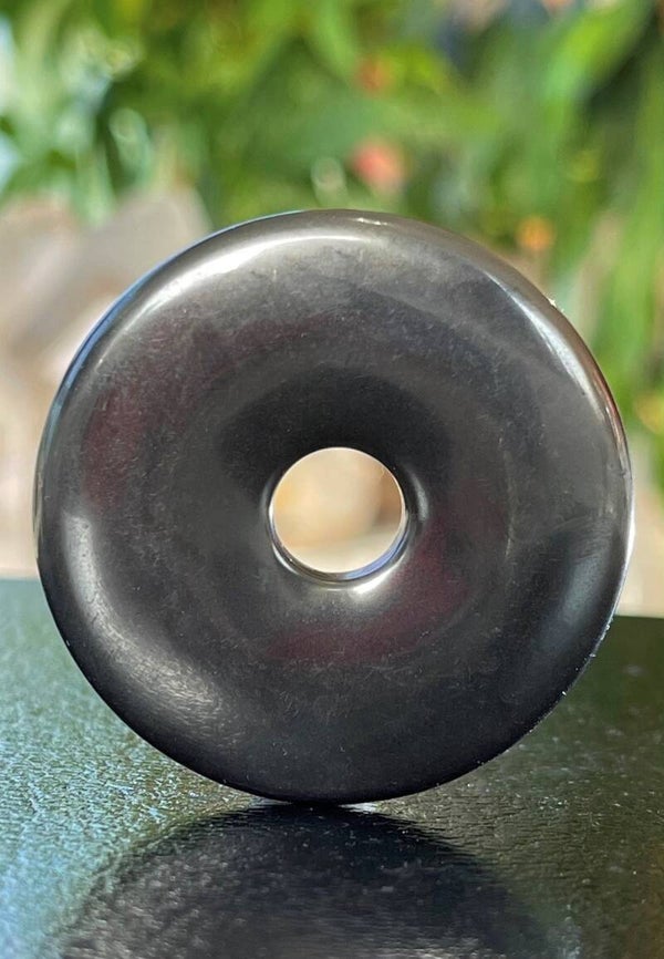 Hematiet hangertje donut, met veter, groot