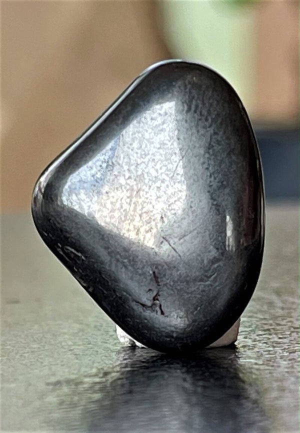 Hematiet trommelsteen plat, klein