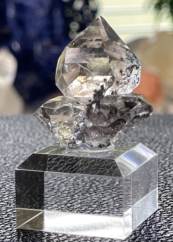 Herkimer Diamant dubbeleinder punten ruw, medium-groot