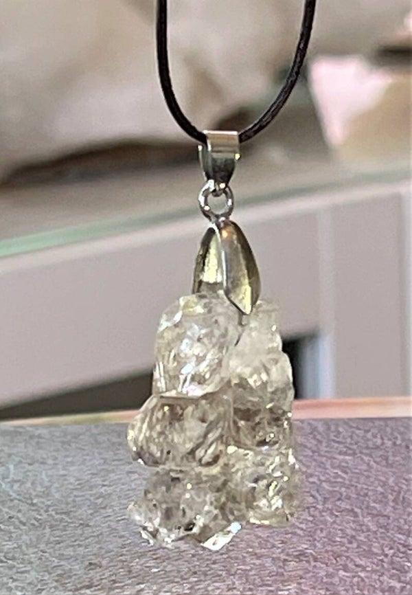 Herkimer Diamant hangertje ruw, met veter