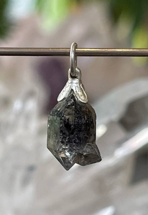 Herkimer Diamant hangertje ruw, met veter