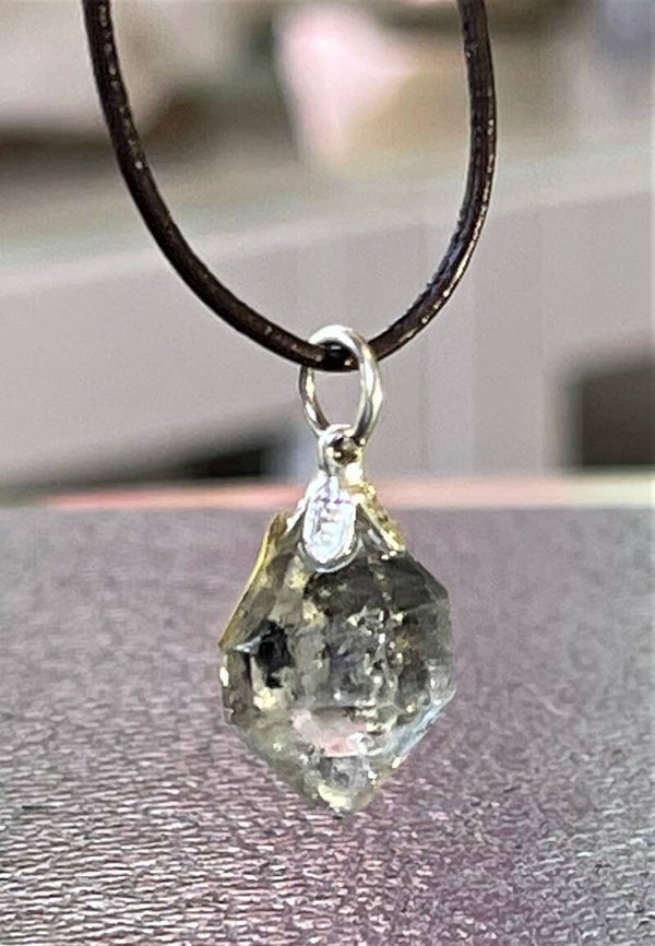 Herkimer Diamant Hangertje ruw, met veter
