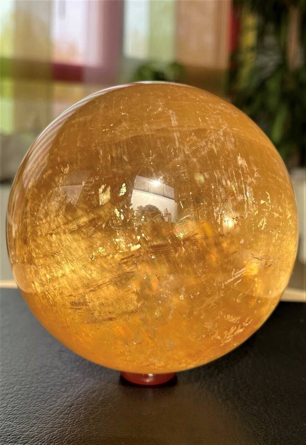 Honing Calciet Goud bol groot 11,5cm