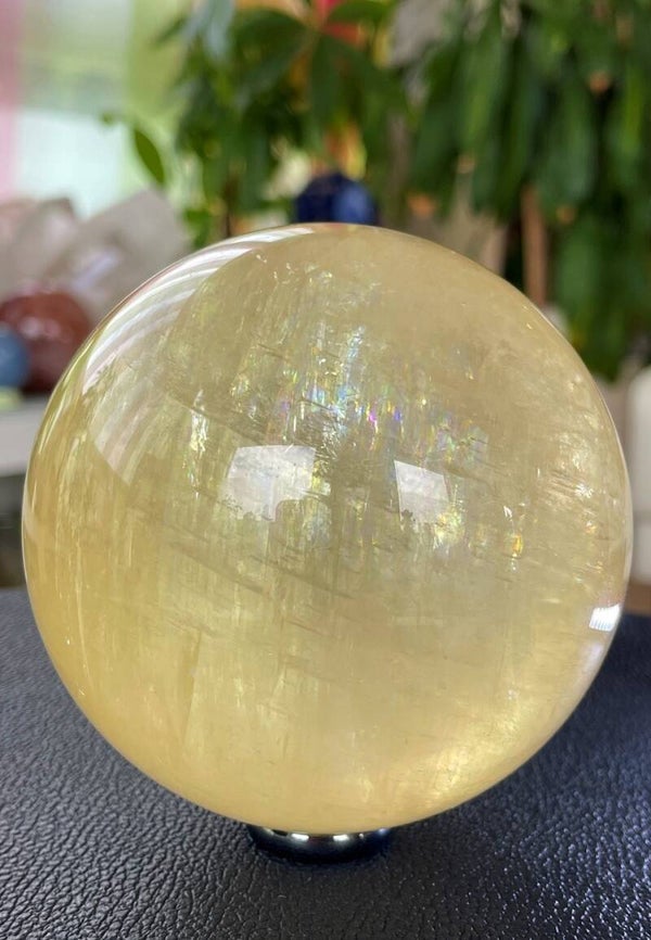 Honing Calciet Goud bol, groot 10cm