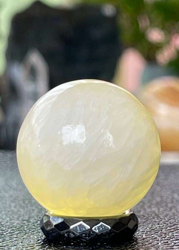 Calciet Geel bol, klein 3,2cm