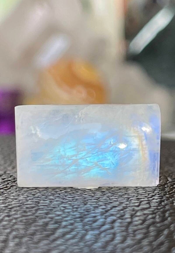 Regenboog Maansteen edelsteen cabochon rechthoek, medium