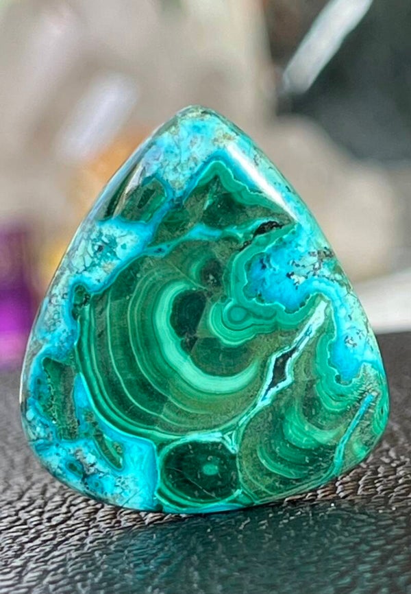 Chrysocolla Malachiet edelsteen cabochon druppel, medium