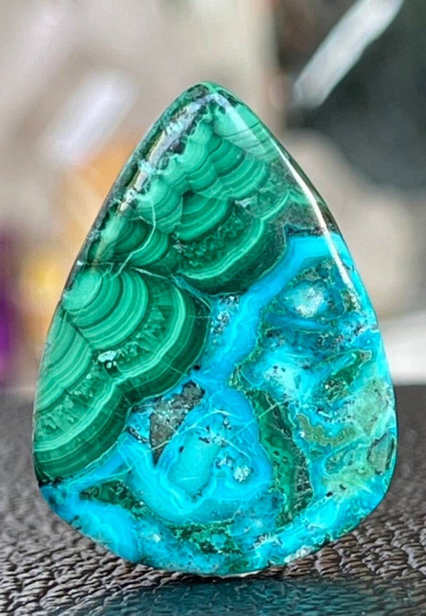 Chrysocolla Malachiet edelsteen cabochon druppel, medium