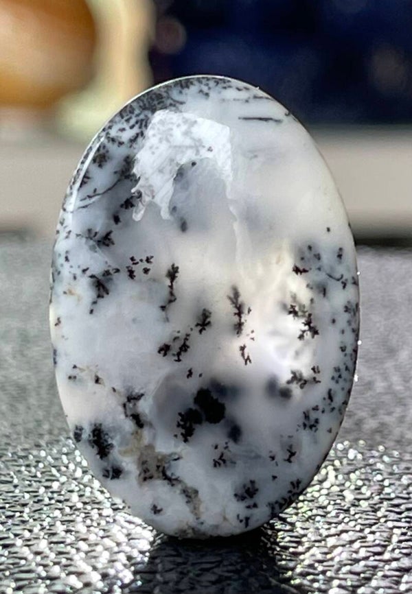 Dendriet Agaat edelsteen cabochon ovaal, medium