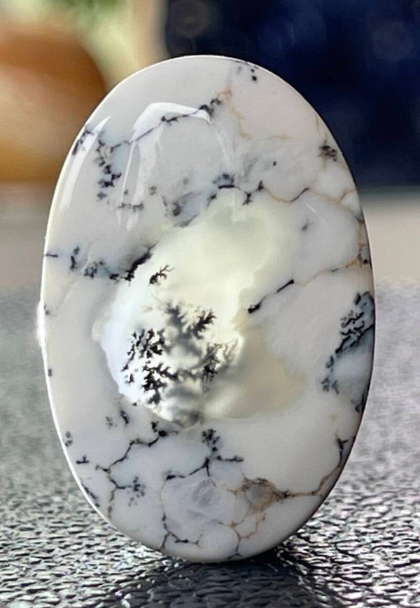 Dendriet Agaat edelsteen cabochon ovaal, medium