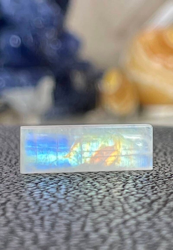 Regenboog Maansteen edelsteen cabochon rechthoek, medium