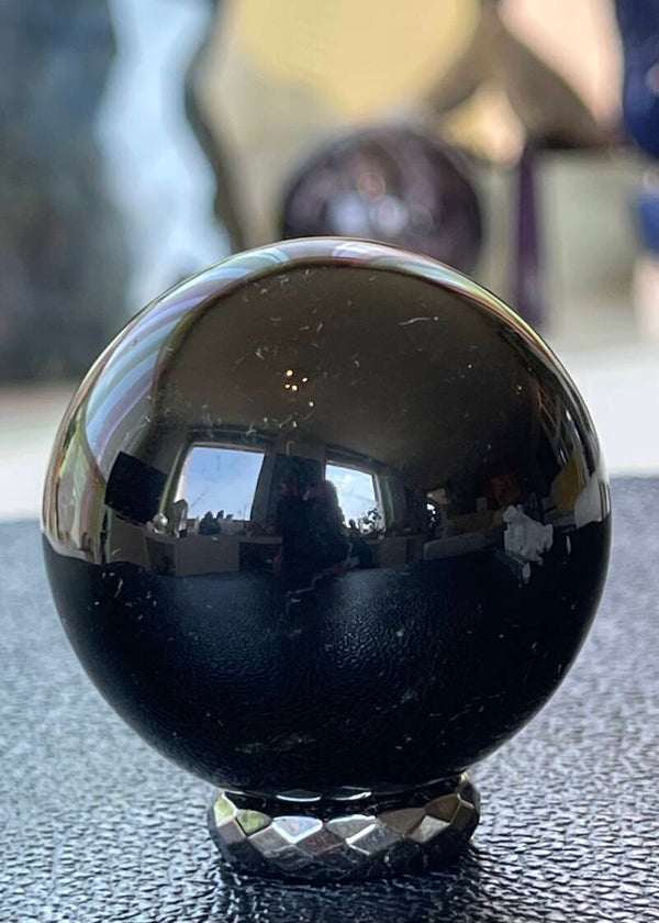 Zwarte Obsidiaan bol, medium 4,4cm