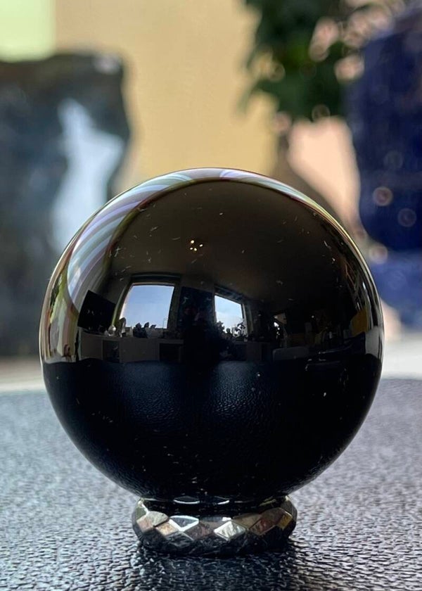 Zwarte Obsidiaan bol, medium 4,5cm