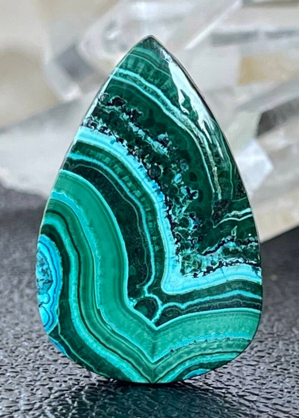 Chrysocolla Malachiet edelsteen cabochon druppel, medium