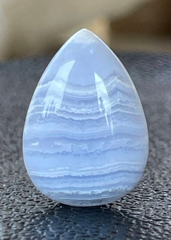 Blue Lace Agaat edelsteen cabochon druppel, medium