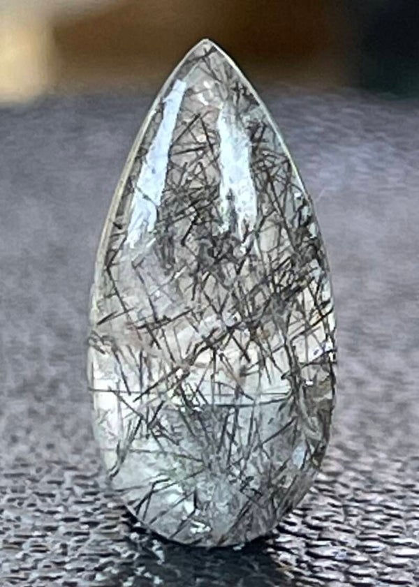 Toermalijnkwarts edelsteen cabochon druppel, medium