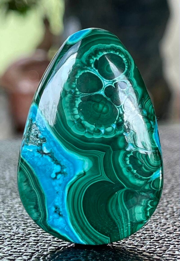 Chrysocolla Malachiet edelsteen cabochon druppel, medium