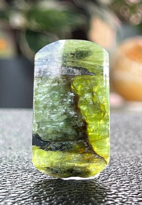Tremoliet edelsteen cabochon rechthoekig uit Zuid Siberië, medium