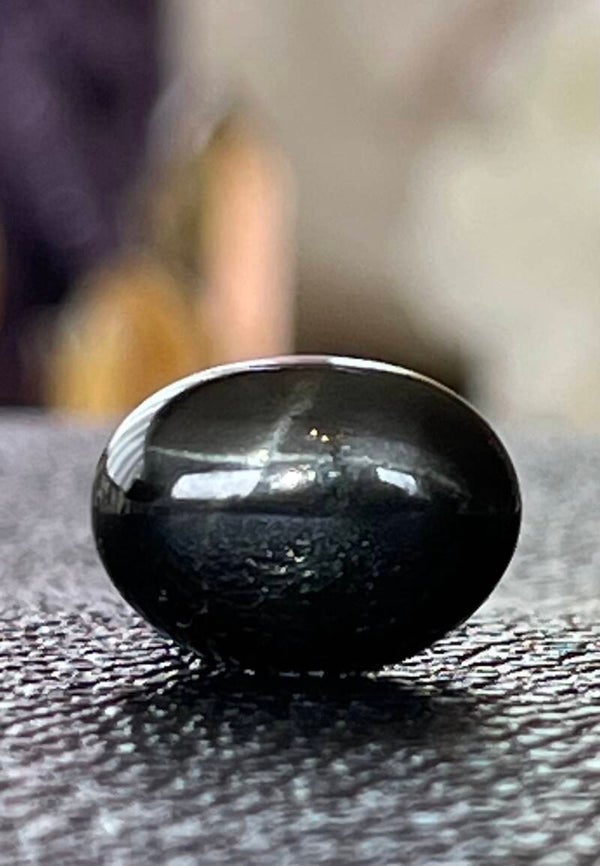 Black Star of Ster Diopsiet edelsteen cabochon ovaal, klein