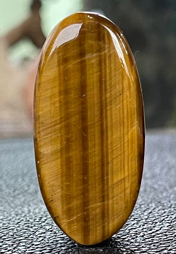 Tijgeroog edelsteen cabochon ovaal, groot