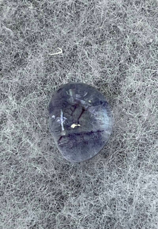 Fluoriet Blue John edelsteen cabochon free form, heel klein