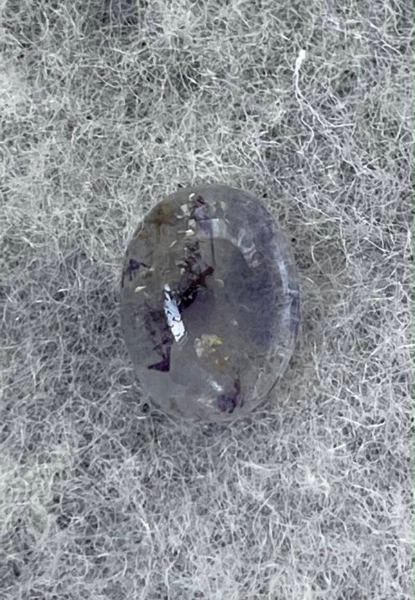 Fluoriet Blue John edelsteen cabochon ovaal, heel klein