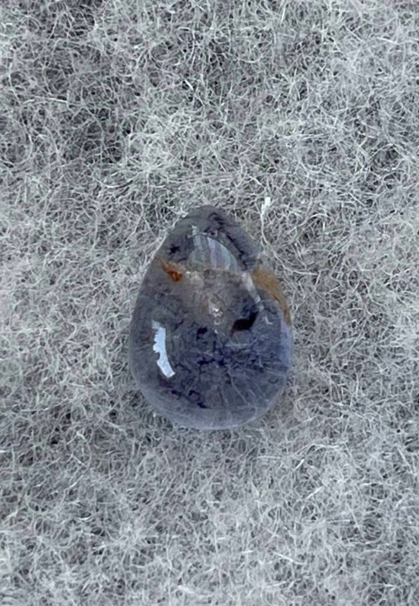 Fluoriet Blue John edelsteen cabochon druppel, heel klein