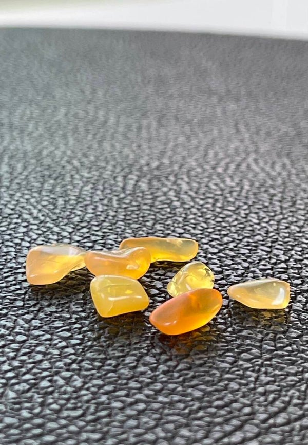 Vuuropaal 7 stuks ruwe trommelstenen, heel klein