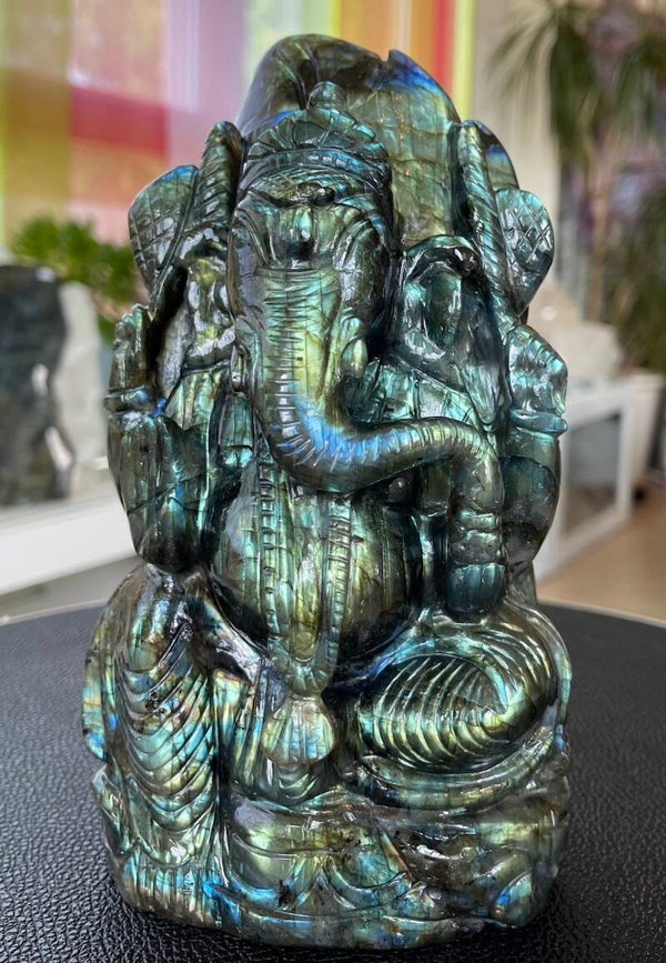 Ganesha beeld van Labradoriet, groot